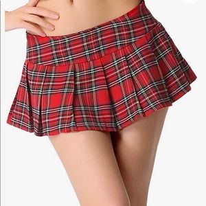 Short Plaid Schoolgirl Skirt